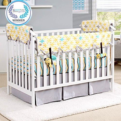 Babee Talk Eco-Teether Crib Rail Cover - 12 in. Front - Yellow (with Bonus Bee and Caterpillar Take-Along Pals)