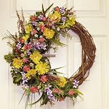 20 &acute; Spring Garden Crescent Silk Wreath - B003BKV33Y