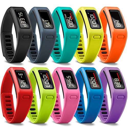 SnowCinda 10 PCS Silicone Wristbands Replacement Bands with Metal Clasps for Garmin Vivofit Bands