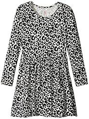 Girls V-neck Sweater Acrylic/Knit Short Sleeves Leopard Print Striped Print  Dress