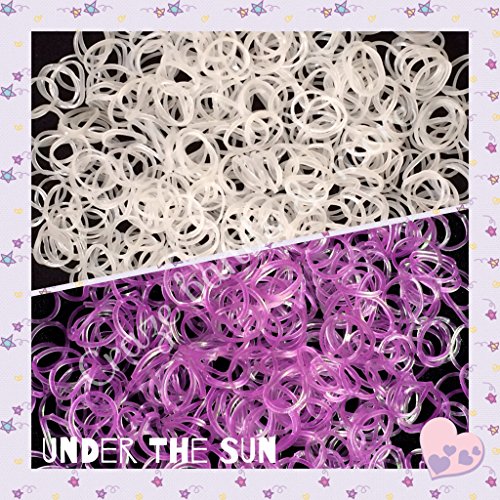 Amazing Magic UV Solar Change Color Rubber Bands Clear Translucent Jelly  Fit Rainbow Loom (Clear/Purple)