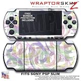 Neon Swoosh on White WraptorSkinz Skin and Screen Protector Kit fits Sony PSP Slim (PSP 2000)