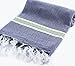 Paradise Series Turkish Bath Towels – Traditional Peshtemal Design for Bathrooms, Beach, Sauna – 100% Natural Cotton, Ultra-Soft, Fast-Drying, Absorbent – Warm, Rich Colors with Stripes Darkblue Green