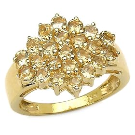 Buy 1.60 Carat Genuine Citrine Silver Ring by JewelzDirect