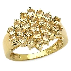 Buy 1.60 Carat Genuine Citrine Silver Ring by JewelzDirect