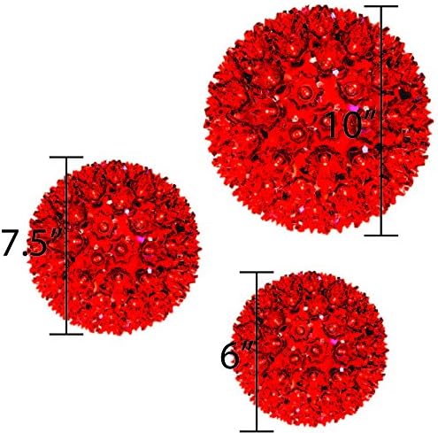 10" Red LED Light Sphere, Professional Grade, 70 5MM Bulbs/Sphere