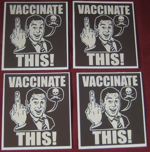 masks guy fawkes Discount Vaccinate THIS! Funny Non conformist Vinyl decal sticker lot x 4