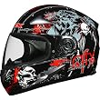 AFX Zombie Adult FX-90 Street Bike Racing Motorcycle Helmet w/ Free B&F Heart Sticker Bundle - Black