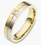 5mm 14 Karat Two-Tone Gold Diamond Wedding Band Ring