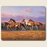 Highland Graphics Western Horses Sunset Cruise Tempered Glass Cutting Board