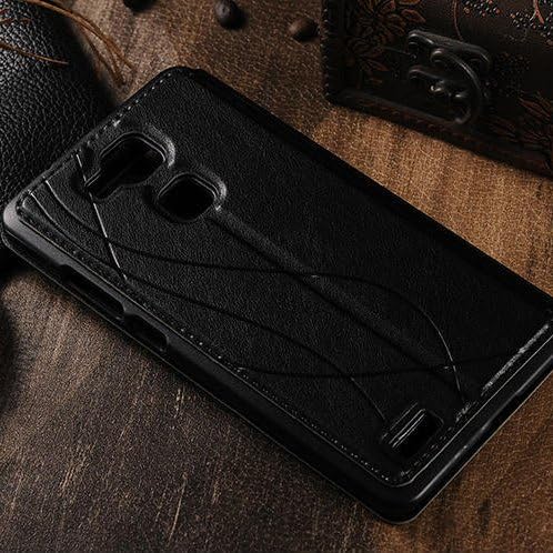 Huawei Mate 7 Case S Window Business Style Pu Flip Leather Case for Huawei Ascend Mate 7 Skin Shell With Stand Function (Black)