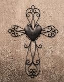 Heart Metal Wall Cross