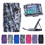 i-UniK Alcatel Onetouch POP 7 LTE Case 2016 T-Mobile Model 9015W Slim Folio Tablet Cover [Bonus Stylus] - (TREE Camo)