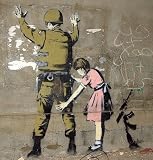 BANKSY ART Poster PRINT ( soldier being frisked by a young girl.) 11.7 x 16.5- 297mm x 420mm
