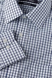 2 Longer Cotton Rich Quick Iron Check Shirt