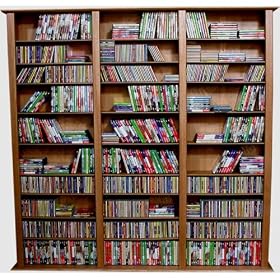 Bookcase Media Tower - Tall Triple - (Walnut)