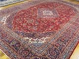 9'6 x 13'9 Red Persian Hand Knotted Wool Kashan Rug