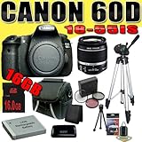 Canon EOS 60D 18 MP CMOS Digital SLR Camera w/ EF-S 18-55mm f/3.5-5.6 IS Le ....