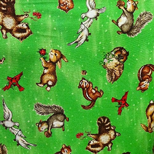 Baby Forest Animals Printed Cotton 100% Cotton Fabric, 45" Inches Wide - Sold By The Yard (FB)