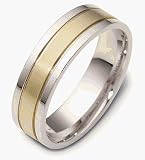 Titanium & 18 Karat Yellow Gold 6mm Flat Style Wedding Band Ring