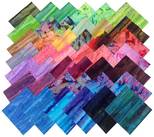 Benartex MOUNTAIN VISTA BALI BATIKS Precut 5-inch Charm Pack Cotton Fabric Quilting Squares Assortment