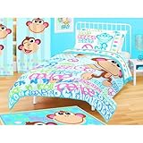 Love, Peace & Rock N Roll Monkey Twin Comforter Set (4 Piece Bedding)
