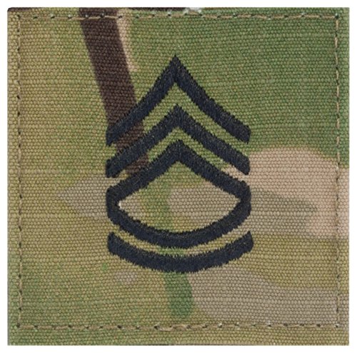 MultiCam RANK Insignia VELCRO (R) or HOOK Fastener E-7 SFC Black
