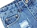 Metee Dresses Women's Blue High Waist Ripped Hole Washed Denim Shorts