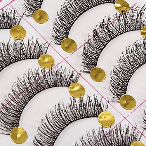Urparcel 10 Pairs Natural Thicken False Eyelashes Eye Lashe Long Makeup Handmade