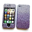 Apple iPhone 4 & 4S Snap-on Protector Hard Case Rhinestone Cover "Purple Rain" Design