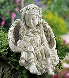 Barefoot Angel & Bunny Rabbit Garden Sculpture By Collections Etc