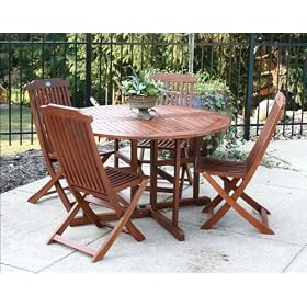 Goldsboro Table w 4 Folding Dining Chairs by The Cedar Store