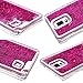 Samsung Galaxy Note 4 Case-Yerwal Creative Design Transparent Flowing Bling Glitter Quicksand Stars Hard Plastic Transparent Case Cover for Samsung Galaxy Note 4(Fushia)
