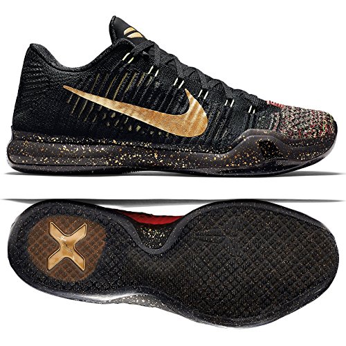 Nike Men's Kobe X Elite Low Xmas, XMAS-BLACK/METALLIC GOLD-BRIGHT CRIMSON