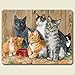 Large Cutting Board ~ Barn Cats ~ made of tempered glass ~ code 158
