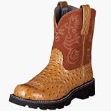 Ariat Ladies FatBaby Saddle Cognac Ostrich Print and Rust by Ariat