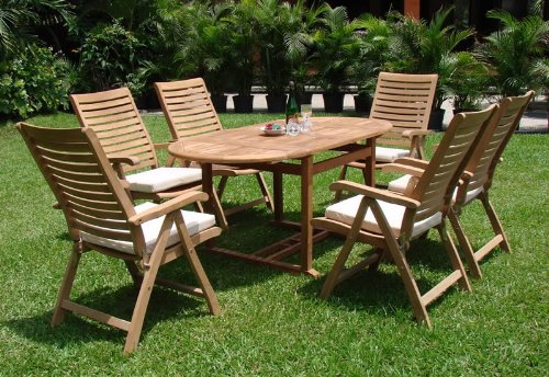 New 7 Pc Luxurious Grade-A Teak Dining Set - 35