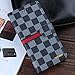 RAYTOP Luxury Classic Black Check Leather Cases Kickstand for Apple iPhone 6 4.7 Inches Flip Covers Wallet Plaid Stripes Men Vintage Decent High Quality Business Sytle Multipurpose