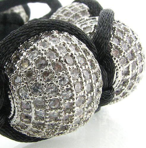 Buddhist Inspired XXL Cream Ice Ball Bracelet 17mm Mens Womens Unisex Micro Pave Lab Diamonds Cz Adjustable 7"-13