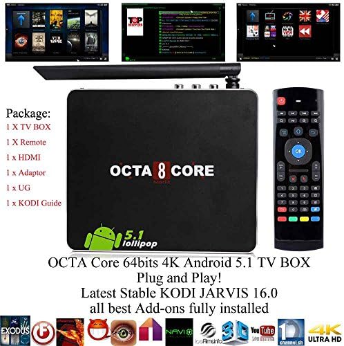 [TerminatorMedia] Unlocked Android 5.1 Lollipop Octal Core TV BOX - 2G/16G XBMC KODI JARVIS 16.0 ADD-ONS Fully Loaded - Air Mouse - Watch Anything