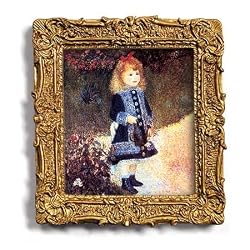 Girl with a Watering Can - Gold Frame Magnet with pop-out easel (2-3/4" x 2-1/2")