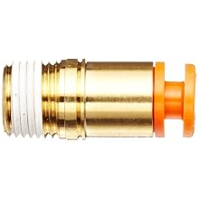 SMC KQ2S Push-to-Connect Tube Fitting, Adapter, Brass Body, Tube OD x NPT Male, Hex Socket Head, With Sealant, Inch