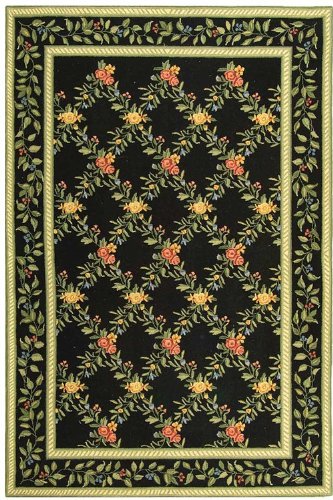 Safavieh Chelsea Collection HK60B-6 Hand-Hooked Wool Area Rug, 6-Feet by 9-Feet, Black