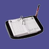 calendar base with pencil holder,7 6/7x8 2/3x1 1/2, bk (OIC22217) Category: Desk Pads