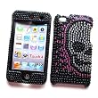 Apple iPod Touch 4 (4th Generation) Snap-on Protector Hard Case Rhinestone Cover "Halfskull" Design