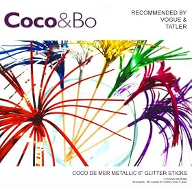 10 x Coco&Bo - Metallic - Coco De Mer Cocktail Glitter Sticks - Cocktail Accessories - Hollywood Party / Vegas Casino Night