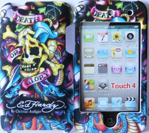 Ed Hardy Death Or Glory Skull iTouch Snap On Cover for iPod Touch 4G Ed Hardy Death Or Glory Skull iTouch Snap On Cover for iPod Touch 4G