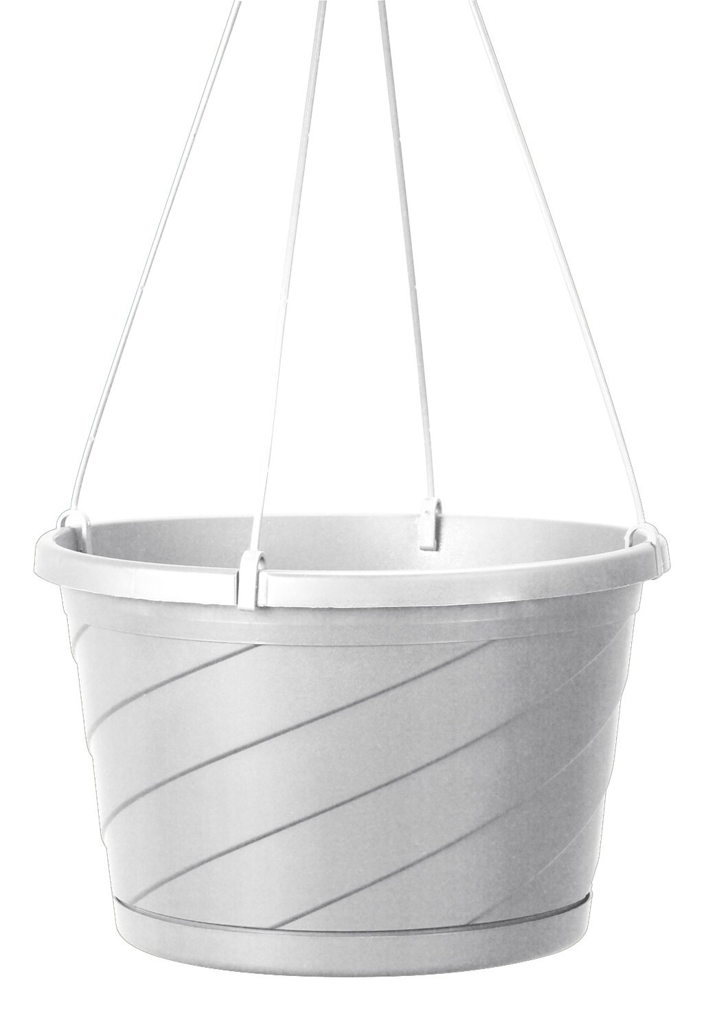 Akro-Mils HSO12004A10 Euro Swirl Hanging Basket, White, 12-Inch , New