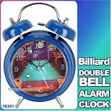 Billard Pool Twin Bell Alarm Clock,Football,Baseball,Soccer,Basketball,Golf clock also available!