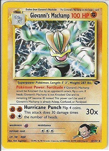 Pokemon Gym Challenge Unlimited Foil Rare Giovanni's Machamp 6/132